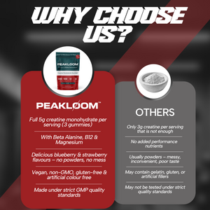 PEAKLOOM Strawberry & Blueberry Creatine Monohydrate Gummies
