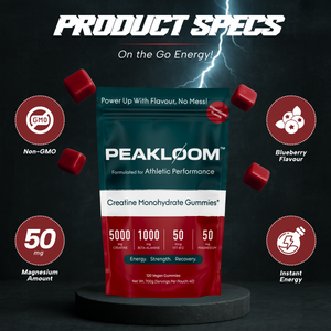 PEAKLOOM Strawberry & Blueberry Creatine Monohydrate Gummies