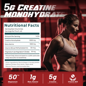 PEAKLOOM Strawberry & Blueberry Creatine Monohydrate Gummies